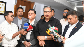 State Minister for LGRD and Cooperatives Mir Shahe Alam today spoke to reporters after Malaysian High Commissioner to Bangladesh Mohd Shuhada Othman, called on LGRD and Cooperatives Minister Dr Abdul Moyeen Khan at the Secretariat. Photo: BSS