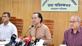 Zahed spoke at a weekly press briefing at the Secretariat today. Photo: PID
