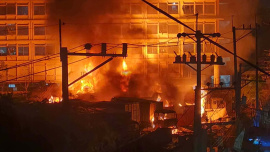 The explosion killed eight people and injured at least 25 others. Photo: Collected