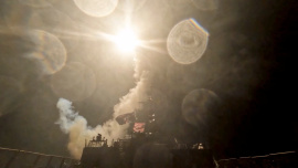 A screengrab from a video obtained from social media on September 1, 2026, shows a missile launch on the day US Central Command (CENTCOM) said US forces carried out strikes on Iranian military target. Photo: Reuters