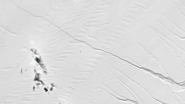 Ice Berg Set to Calve from Larsen C Ice Shelf