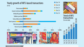 Yearly growth of MFS-based transactions