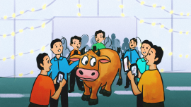 Cow running amok in a shopping mall: It’s not a ‘moo’ point