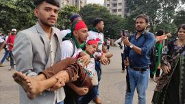 police charge batons at July fighters in Jatiya Sangsad