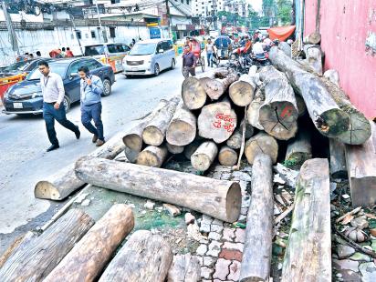 Occupying footpath...