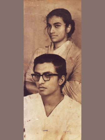 With his wife Dipti Lohani (1960)